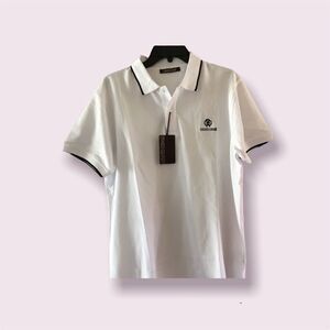ROBERTO Cavalli polo shirt white with black accent slim fit size XL